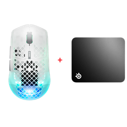 Steelseries Aerox 3 Wireless Gen 2 Mouse + SteelSeries QcK Medium Mouse Pad Bundle Paket