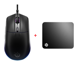 SteelSeries Rival 3 Gen 2 Mouse + SteelSeries QcK Medium Mouse Pad Bundle Paket