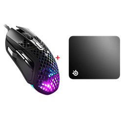 SteelSeries Aerox 5 Mouse + SteelSeries QcK Medium Mouse Pad Bundle Paket
