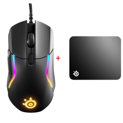 SteelSeries Rival 5 Mouse + SteelSeries QcK Medium Mouse Pad Bundle Paket