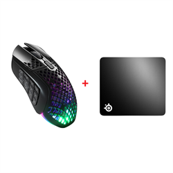 SteelSeries Aerox 9 RGB Mouse + SteelSeries QcK+ Large Mouse Pad Bundle Paket
