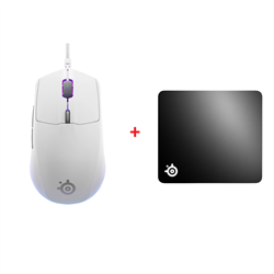 SteelSeries Rival 3 Gen 2 Mouse + SteelSeries QcK+ Large Mouse Pad Bundle Paket 