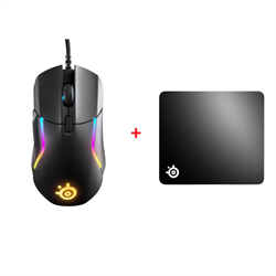 Steelseries Rival 5 RGB Mouse + SteelSeries QcK+ Large Mouse Pad Bundle Paket