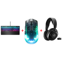 Steelseries Apex 5 Klavye + Steelseries Aerox 3 WL Gen 2 Mouse + Steelseries Arctis Nova 5 Kulaklık Bundle Paket
