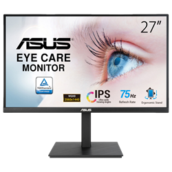 ASUS VA27AQSB 27" 75Hz 1ms DP HDMI AdaptiveSync FreeSync Pivot WQHD Eye Care IPS Monitör