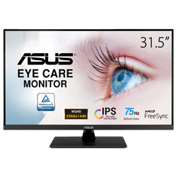 ASUS 31.5" Eye Care VP32AQ 75Hz 5ms GtG HDMI DP Adaptive-Sync HDR10 WQHD IPS Monitör