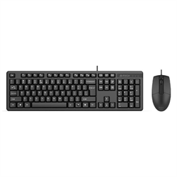 A4 Tech KR-3330 Siyah Türkçe Q Kablolu Klavye Mouse Set