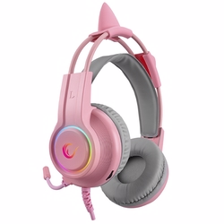 Rampage RM-K91 X-CATTY USB 7.1 Version RGB Pembe Mikrofonlu Gaming Kulaklık