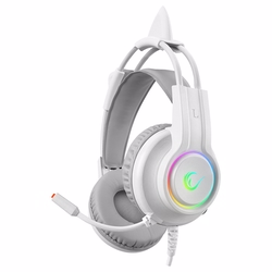 Rampage RM-K91 X-CATTY Beyaz USB 7.1 RGB Gaming Mikrofonlu Kulaklık