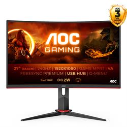 AOC 27" C27G2ZU/BK 240Hz 0.5ms 2xHDMI DP FHD VA Freesync Premium Curved Gaming Monitör