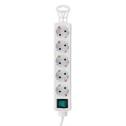 S-link SPG-F05 1.5m 306 Joule Euro Soket  Tam Bakır 5'li Akım Korumalı Beyaz Priz Çoklayıcı