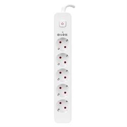 S-link SPG501S 1.5m 1.5mm Bakır 750 Joule 5li Anahtarlı Akım Korumalı Priz