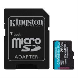 Kingston 256GB Canvas Go! Plus microSD Hafıza Kartı (170MB/s Varan Okuma, 90MB/s Varan Yazma)
