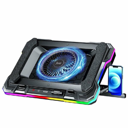 Juo Yeti 2200RPM RGB Işıklı Led Display Gaming Laptop Notebook Soğutucu Stand